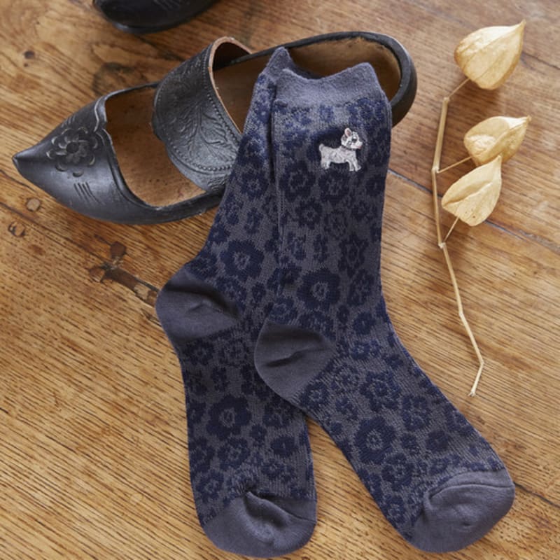 SOCKS APPEAL NAT Flower Jacquard Embroidery Domino