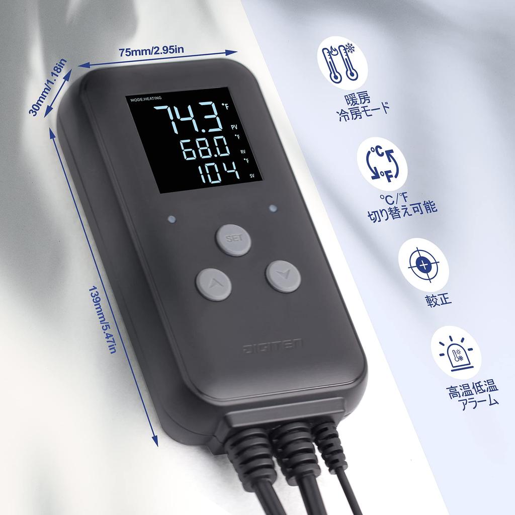 DIGITEN Varmematte Termostat Vanntett Temperaturkontroller DTC315 Drivhustermostat Akvarietemperaturkontroller Utendørs Termostat 15A
