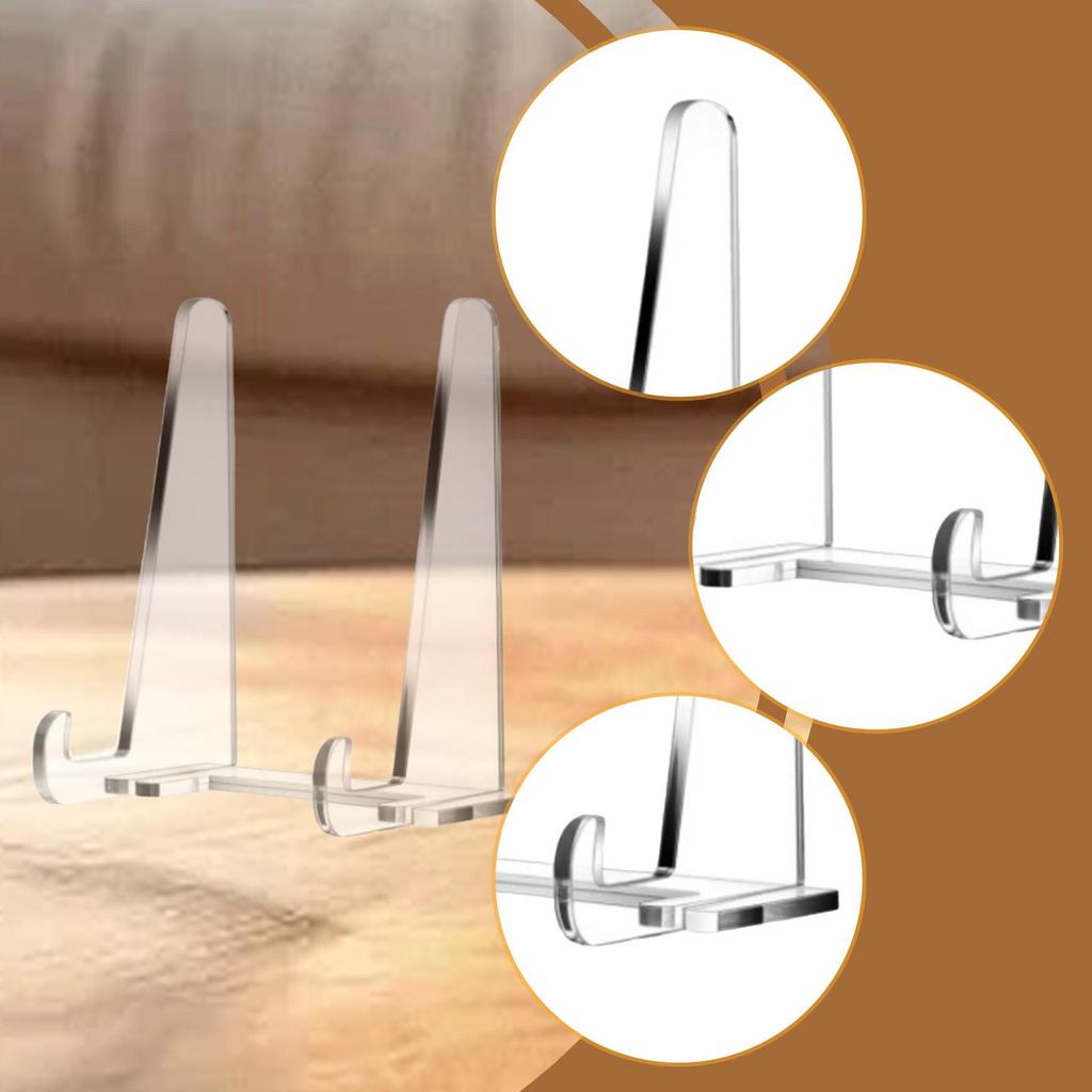 Acrylic Plate Stand, Picture Frame Holder,Multipurpose,Stable Book Stand Easel for Cookbook Plaque Book Plate Desktop