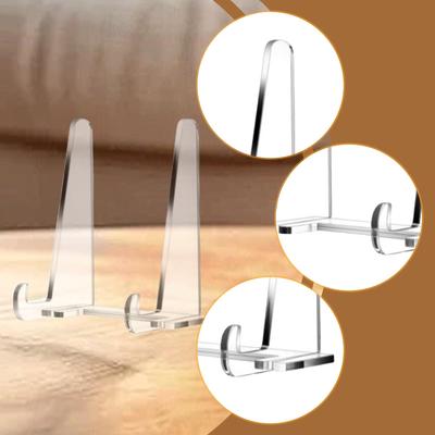 Acrylic Plate Stands for Display Versatile Transparent Easel Plaque Stand for Books Postcards Artwork and Picture Frame Holder