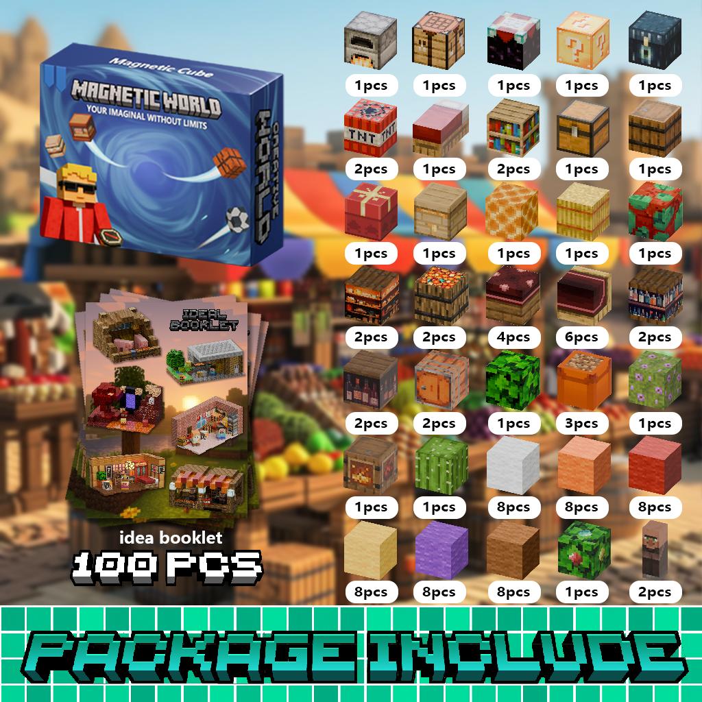 Magnetische Bausteine Spielzeug Aufbewahrungsbox Set Kann Figuren platzieren Magnetwürfel Konstruktionsbausteine Spielzeug Geschenk für Jungen Mädchen Kinder