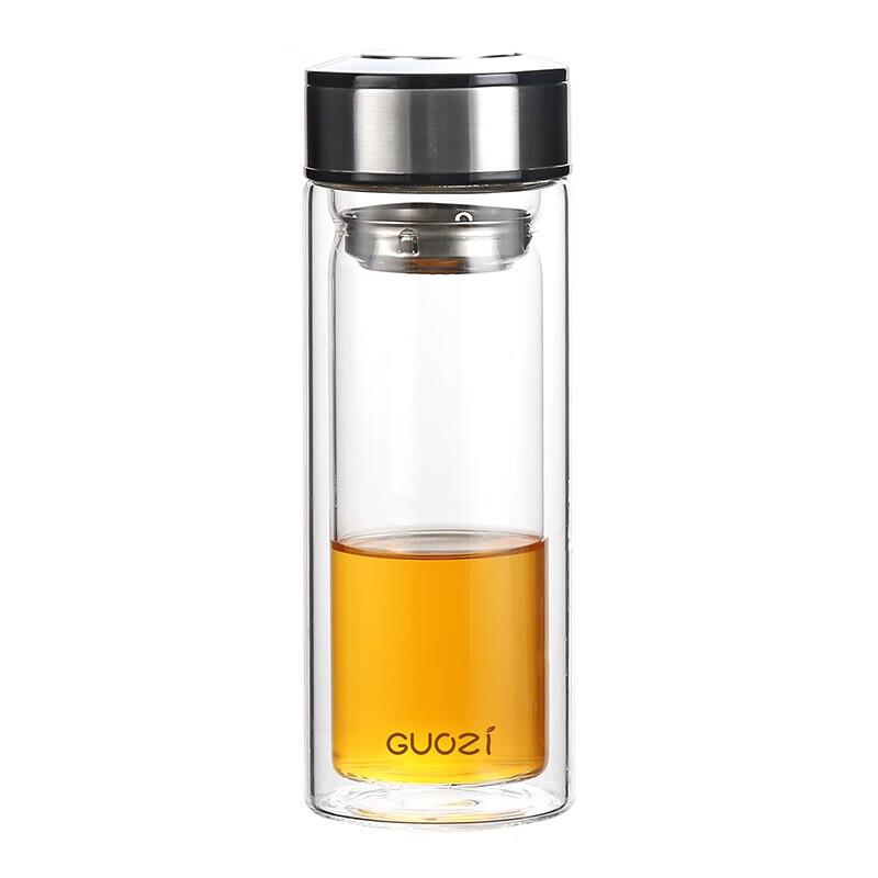 GUOZI High Borosilicate Glass Double Wall Insulated Mug