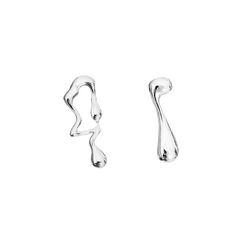 foxanry Prevent Allergy Stud Earrings New Fashion Hip Hop Vintage Simple Asymmetric Geometric Party Jewelry