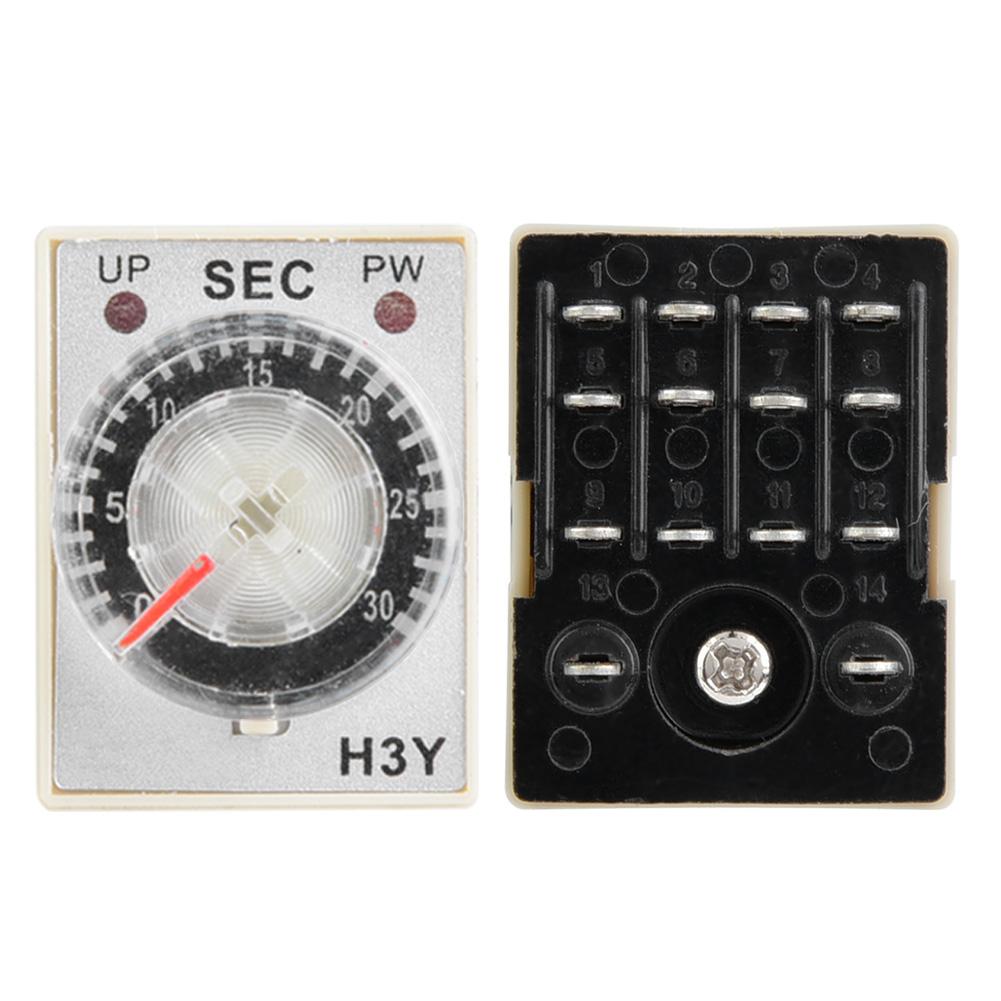 H3Y 4 Time Relay Pointer Control Delay Timer Control Switch 14 Pin 24VDC (30S)