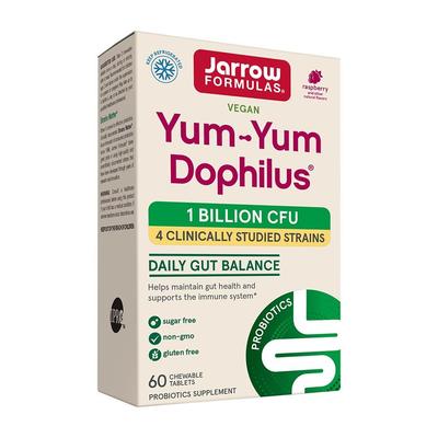 Vegan Yum-Yum Dophilus Probiotics 1 Billion CFU Raspberry Flavor, 60 Chewable Tablets