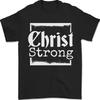Christ Strong Christianity Christian God Jesus Mens T-Shirt 100% Cotton