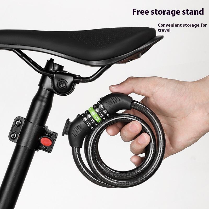 Combination Bicycle Cable Lock-5-Digit Winding Security Reset Cable Lock Bicycle Padlock Anti-Theft Accessories