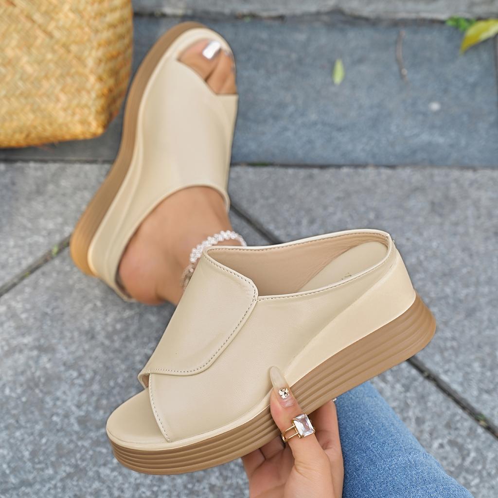 Shoes for Women 2025 Hot Sale Square Toe Women's Slippers Summer Open Toe Chain Solid Outdoor Casual Beach Large Size Slippers