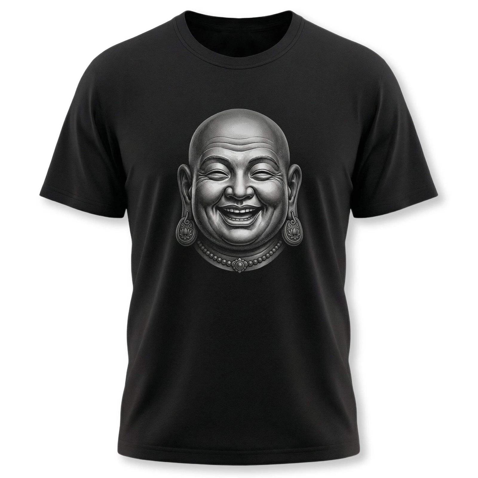 Laughing Buddha Head T-Shirt | Happy Buddhist Zen Unisex Graphic Unisex Tee XS