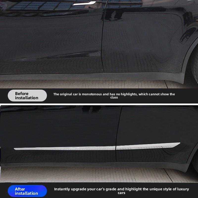 Car Sticker For Tesla Model Y Juniper 2025 2026 Scratch Protection Patch Metal Decorative Strip Door Scratch Protection Car Acce