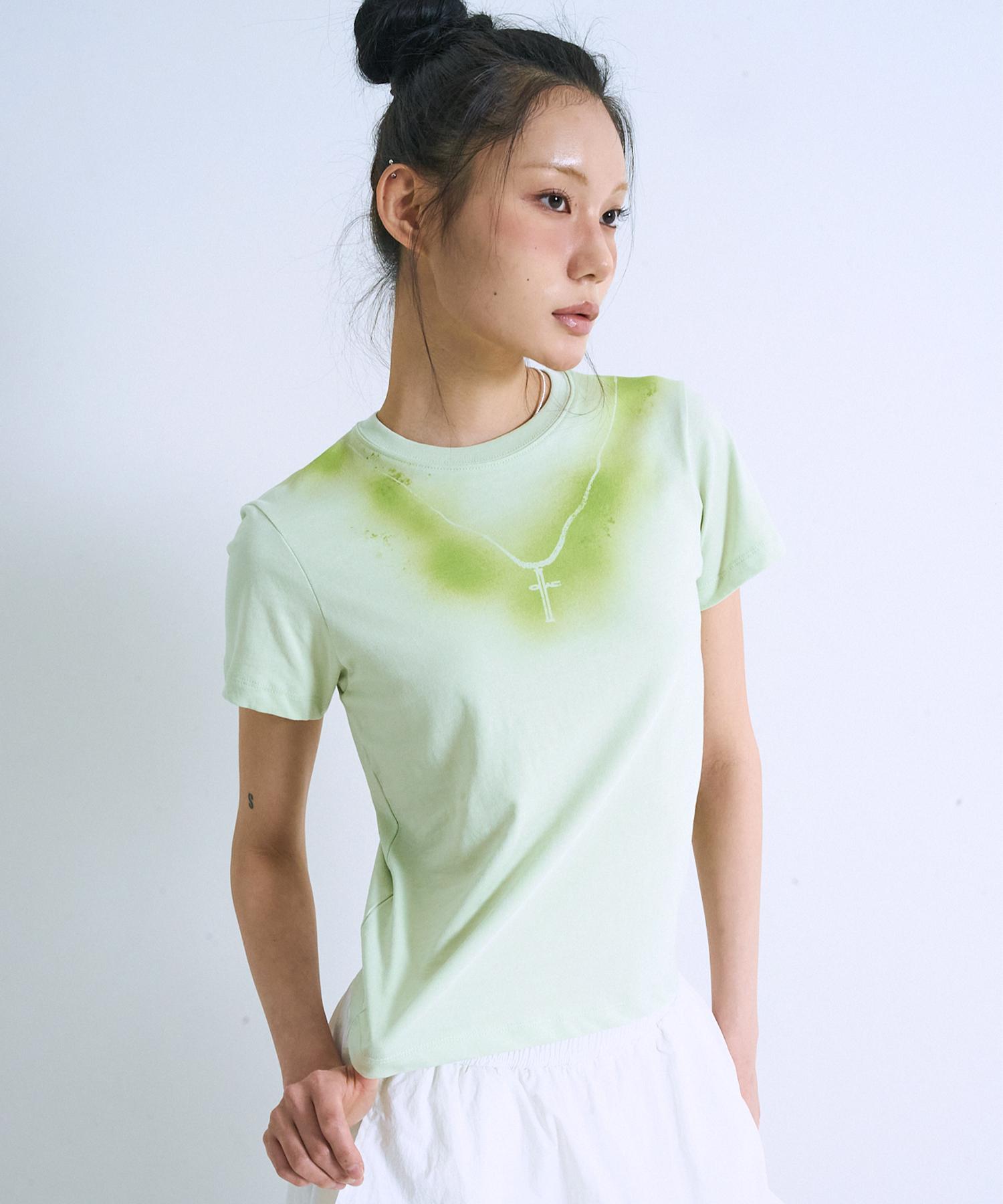 Episode Untitled Necklace Graphic Crop Top Green Green/1