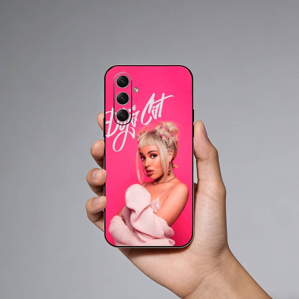 Cute D-DOJA Cat Singer Phone Case For Samsung Galaxy A73,21,22,32,71,53,52,51,80,5G Soft Black Cover Samsung a71 4g