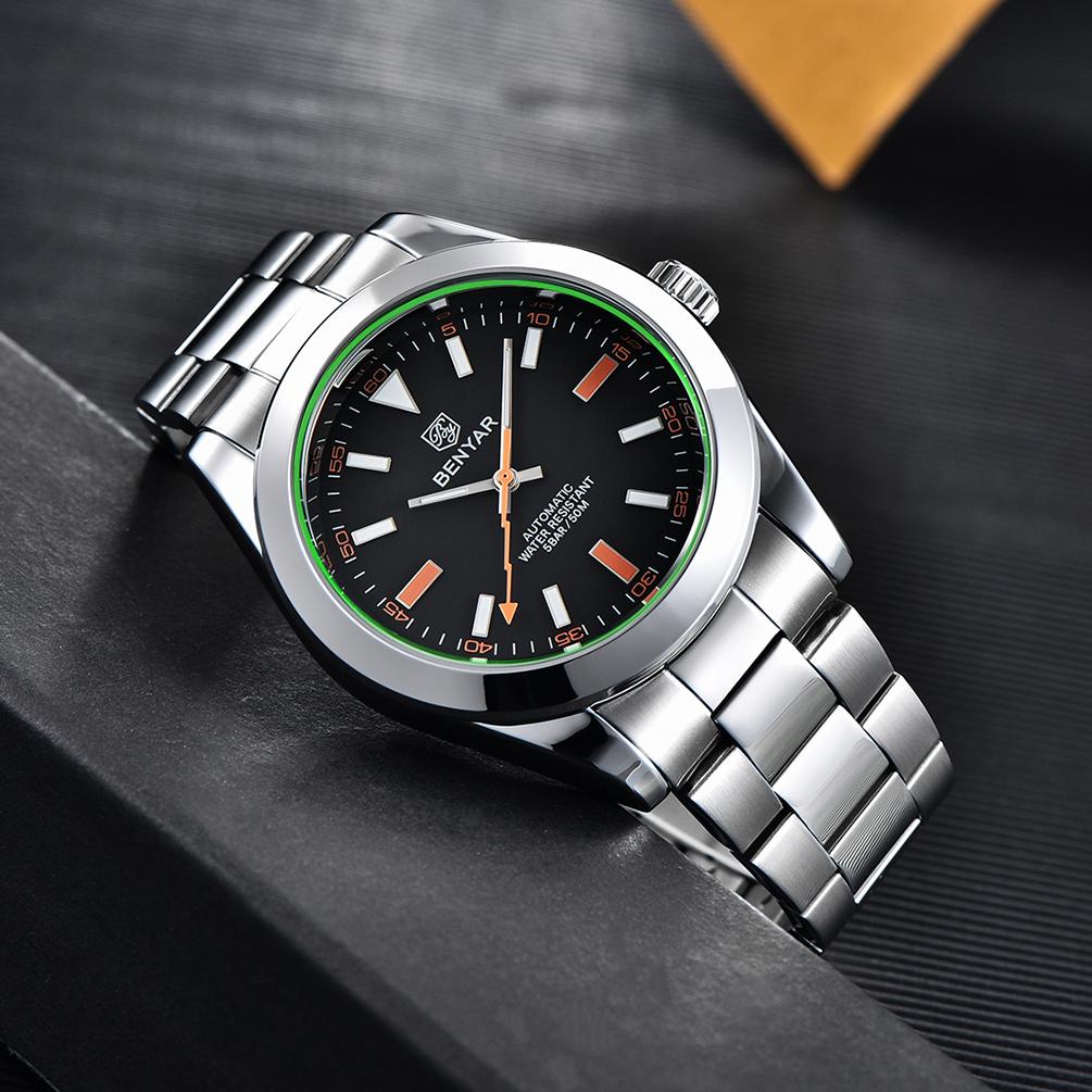 BENYAR Ceasuri Noi pentru Bărbați Top Brand Ceas de Lux Bărbați Mecanic Automatic Impermeabil 50M Ceas de Mână Sport pentru Bărbați BY5176 Cadou
