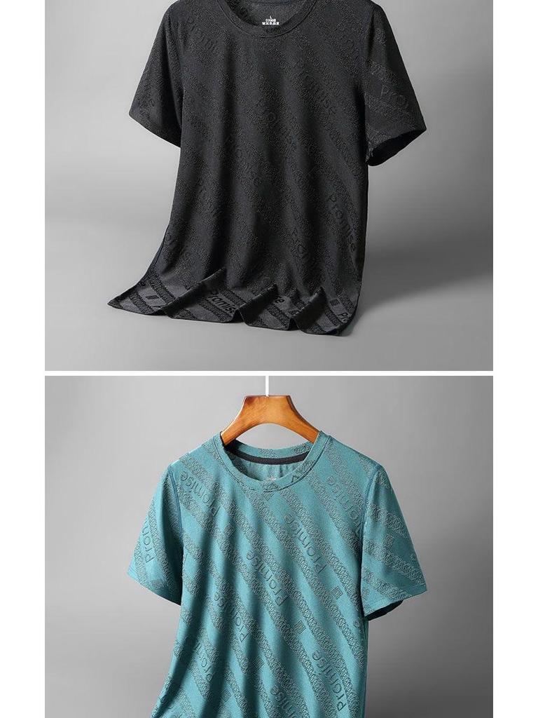 Pánské rychleschnoucí tričko z ledového hedvábí s 3D žakárovým vzorem