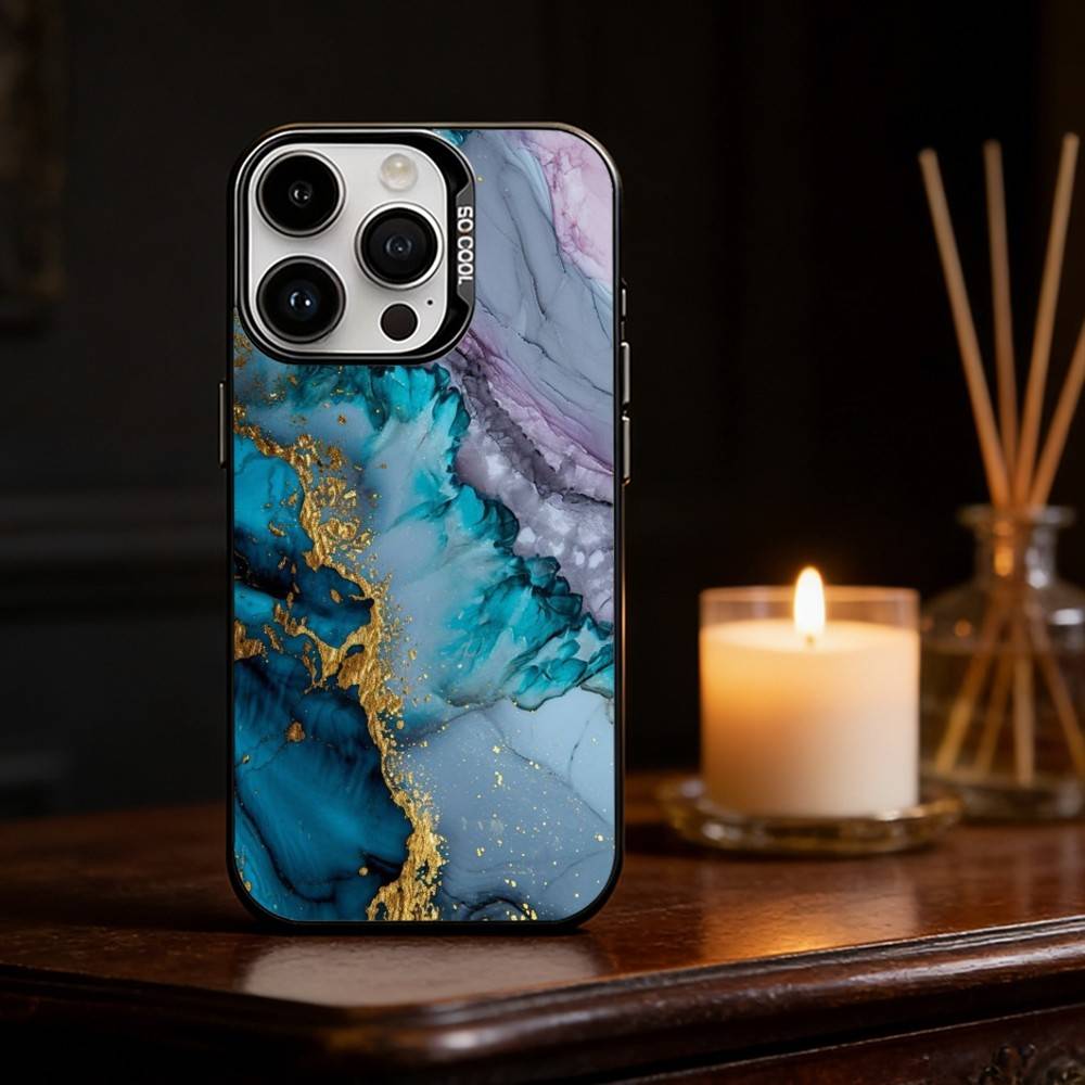 

Акварельный Мраморный Посеребренный Внутри Чехол Для Телефона Для iPhone 17,16,15,14,13,12,11,Pro Max,Plus Конфетный Серебряный Чехол iPhone15plus