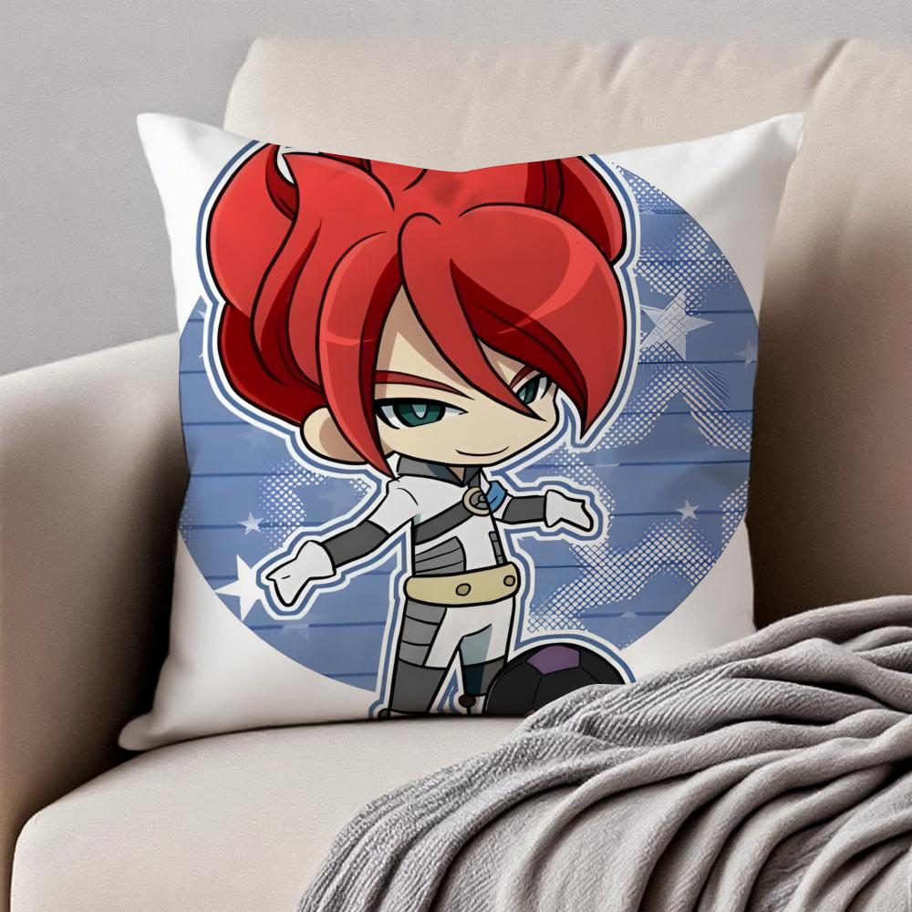 game energetic anime IInazuma EEleven Cushion Cover Pillowcase Antidustmite Invisible Zipper Short Plush Sofa Cushion