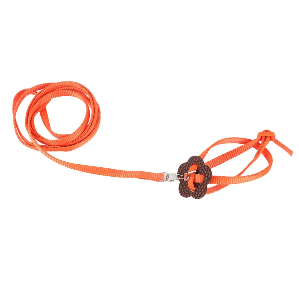Bird Harness Parrot Leash Adjustable Birds Nylon AntiBite Rope for Outdoor Training(Orange )