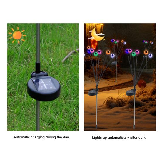 Solar Eyeball Lights Halloween Outdoor Stake Lights Colorful Glowing Ghost Eye Design Waterproof Decorative