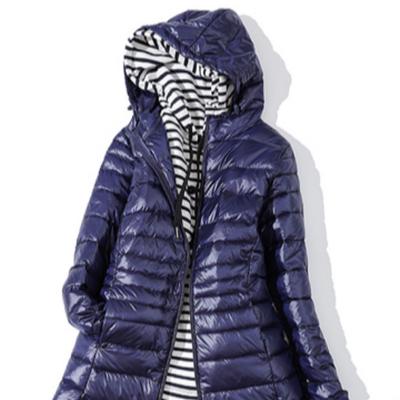 Padded Hooded Long Jacket Duck Down Female  Ultra Light Slim Solid Jackets Coat Portable Parka