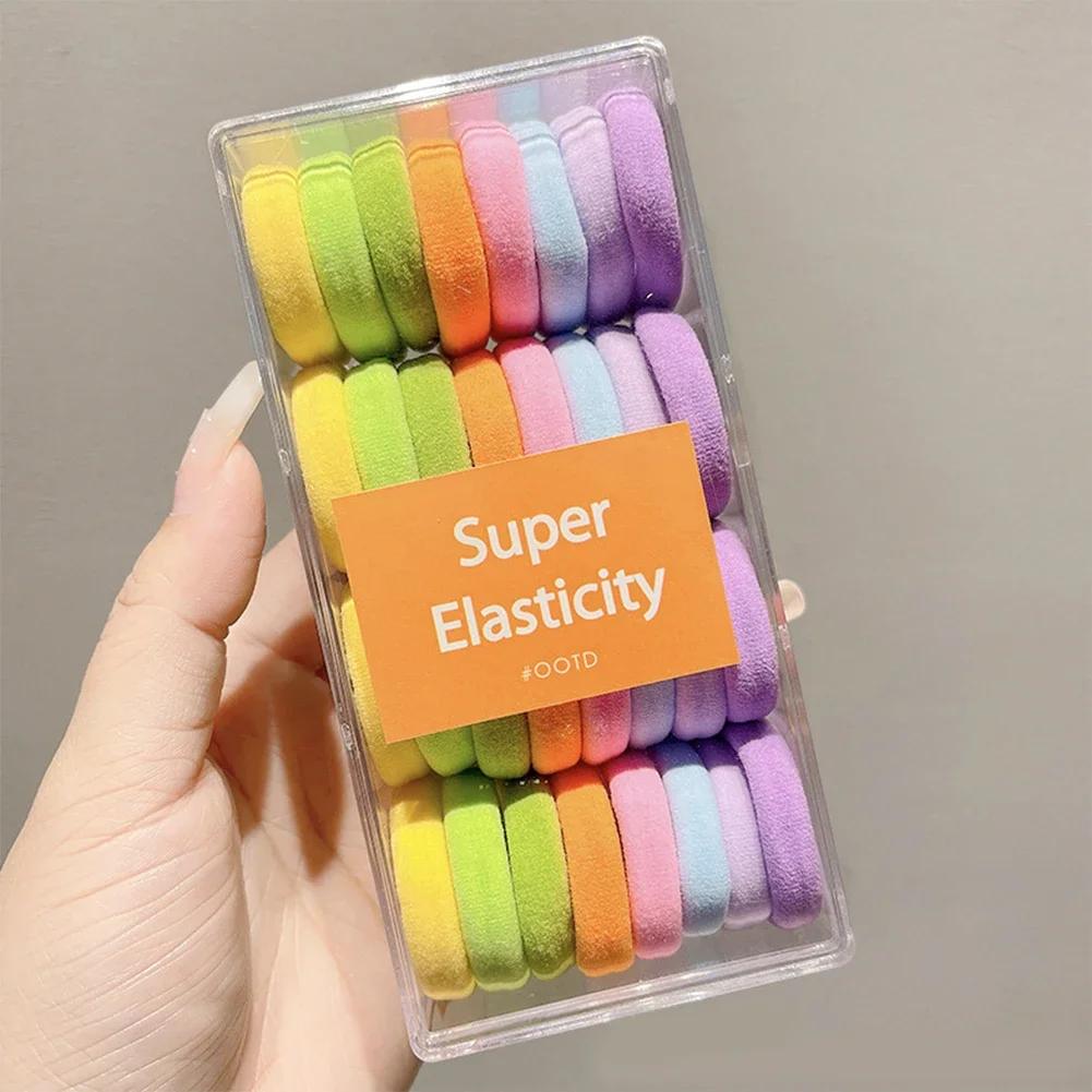 1Pc Brown Black Rubber Band Simulation Wig Hair Ring Straight Hair Tie Rope Ponytail Elastic Hair Bands Hair Accessories Girl