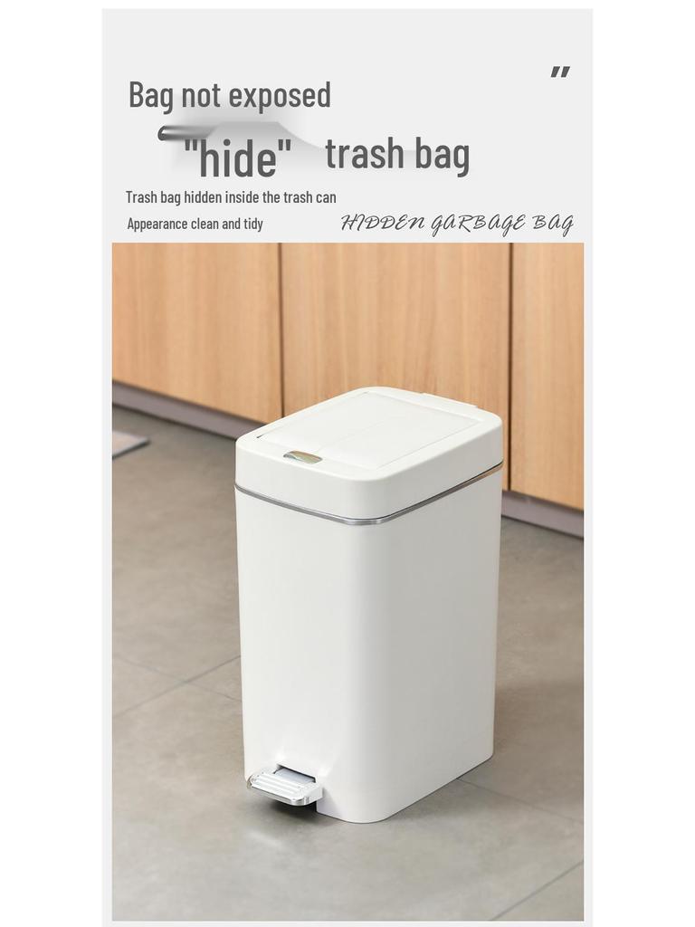 Silent Double-Open Trash Can with Foot Pedal for Kitchen and Bathroom