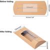 30pcs Kraft Paper Pillow Candy Box with Clear Window for Wedding Favors Baby Shower Birthday Party Supplies Sandy Brown 18.5x7.8x0.8cm