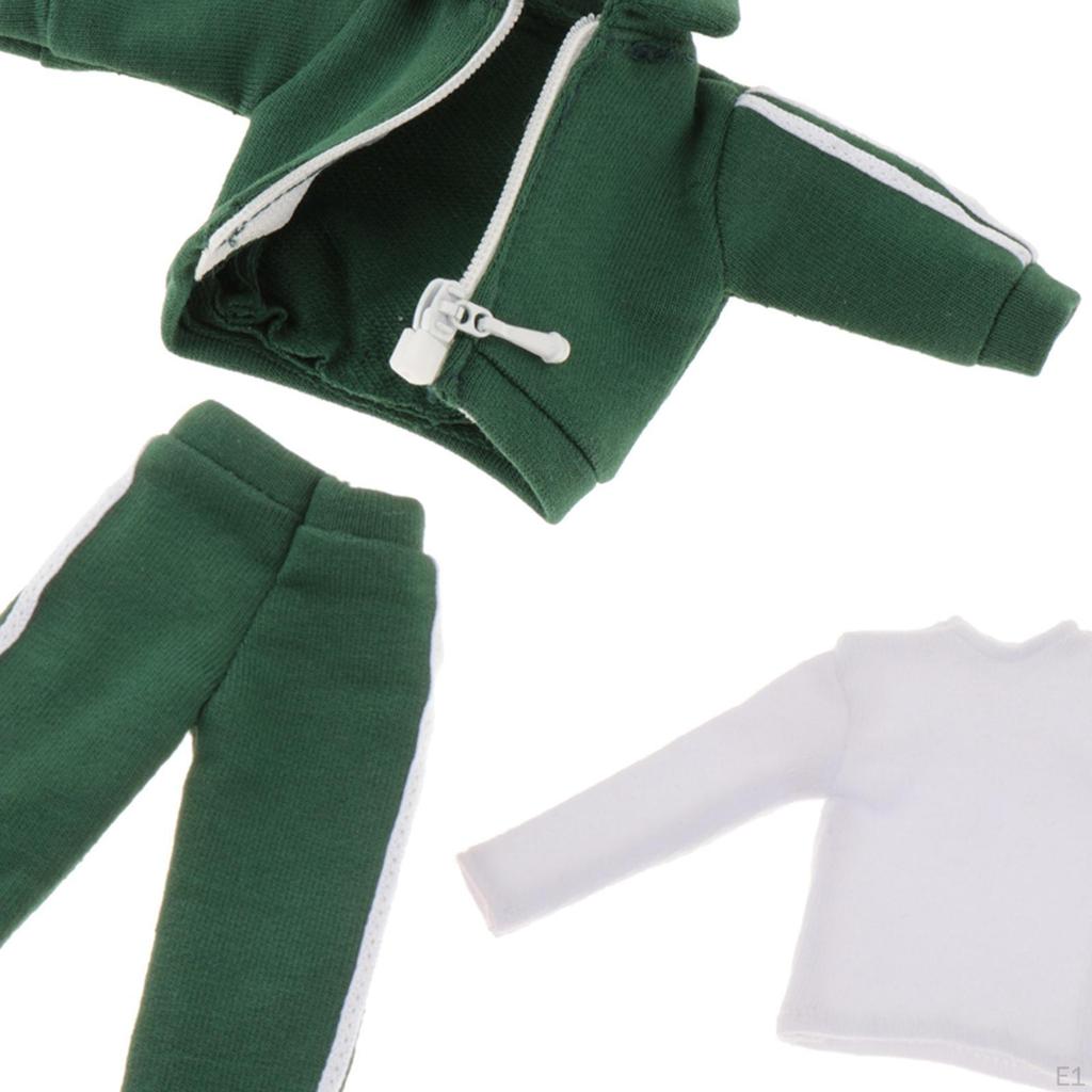1/12 Male Action Figure Clothes Three Piece Set Base Shirt Pants Fashion Jacket Coat Miniature Men's
