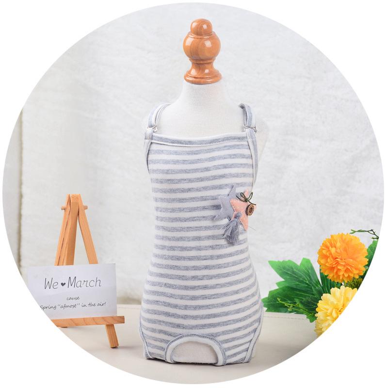 Striped Pet Physiological Overalls - Dog Menstrual and Sanitary Pants for Puppies