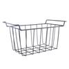 2 Pcs Freezer Wire Storage Basket PE Coated Hanging Rack Organizer Bin Black for Refrigerator Shelves