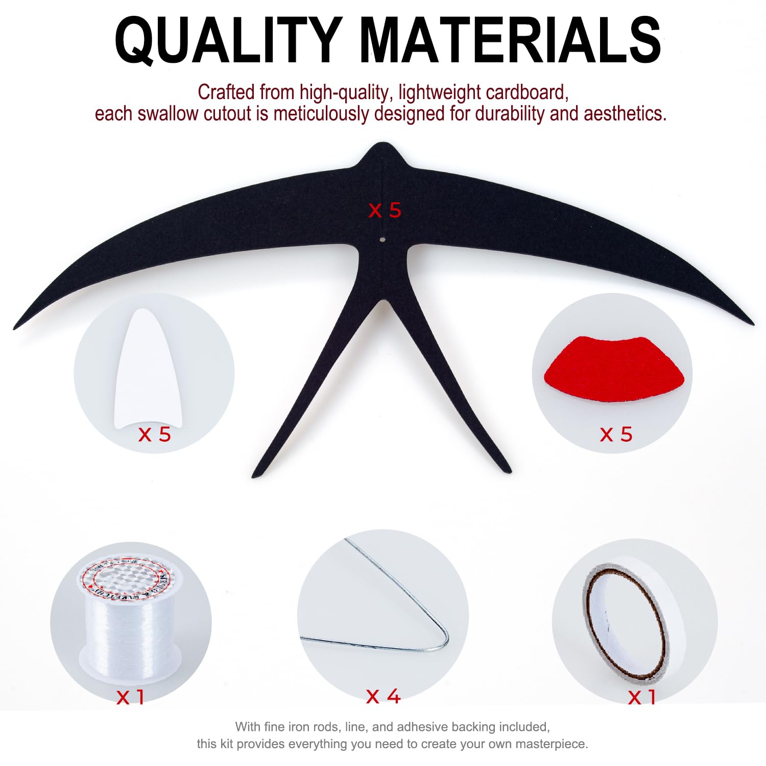 

Подвесной мобиль «Летающие ласточки», набор из 5 штук, сделай сам, ручная работа, подвесной декор «Ласточки» для гостиной и спальни