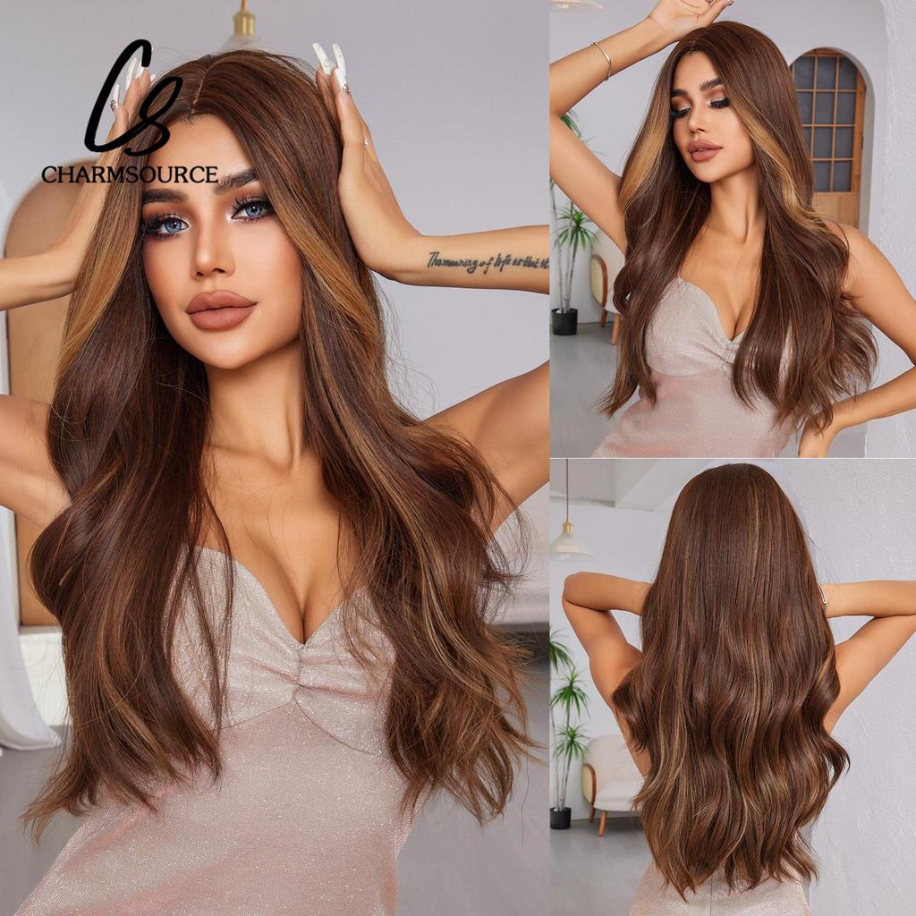 ALAN EATON Dlouhá Vlnitá Paruka Světle Blond s Dlouhou Ofinou Syntetické Paruky pro Ženy Cosplay Párty Nošení Žáruvzdorná
