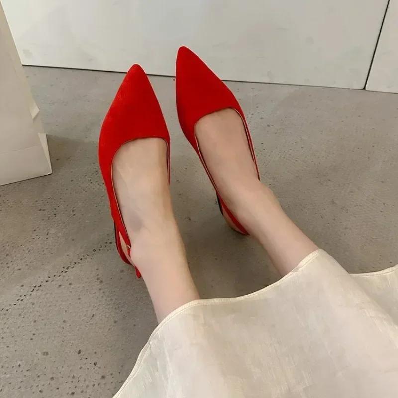 Fashion Women's Shoes 2025 New Slingbacks Women's High Heels Classics Fashion Sexy Dress Pumps Women Pointed Toe Solid Color Shoes Women