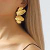 Exaggerated Metal Irregular Drop Earrings for Women Vintage Gold Color Geometry Splicing Dangle Earrings Zircon Accessories