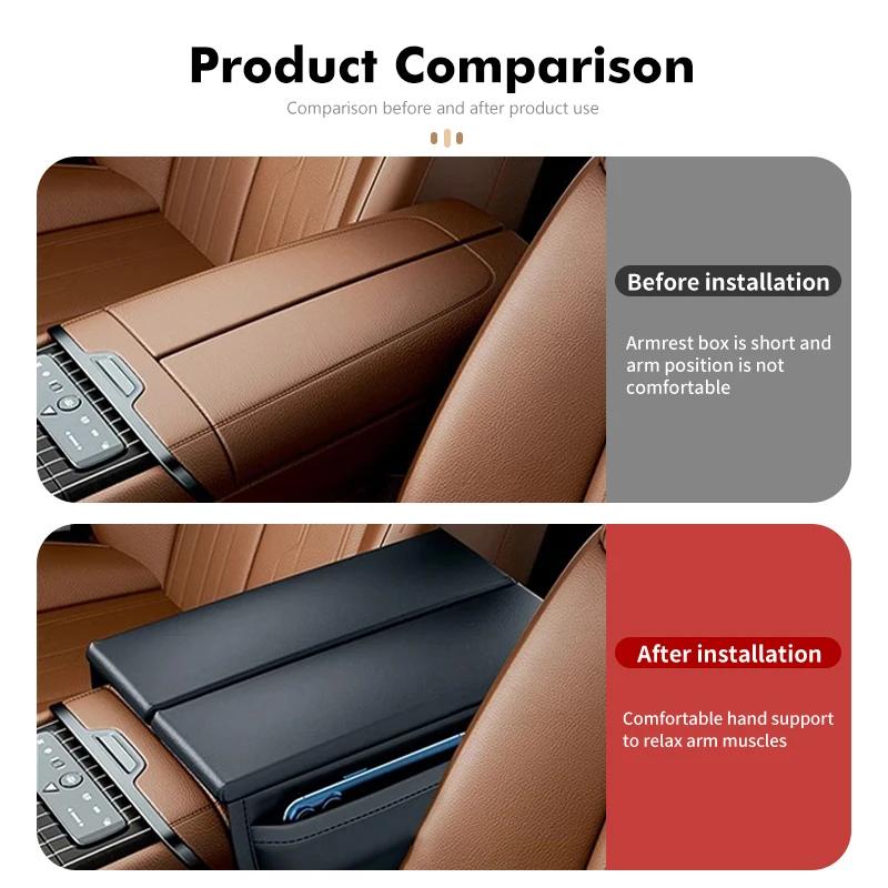 Universal Car Armrest Box Height Pad With Pocket Accessories For Citroen C4 C3 C5 C1 C2 C6 C4L DS3 DS4 Berlingo Picasso Jumper aiu256