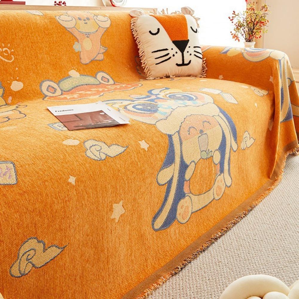 Nuovo telo per divano 2024, copertina Anno del Drago, cuscino per divano festivo antiscivolo con cartoni animati carini, copridivano coperta universale per quattro stagioni