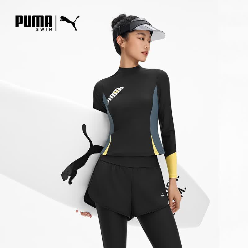 PUMA Women s Split Long-Sleeve Quick-Dry Swimsuit 2XL