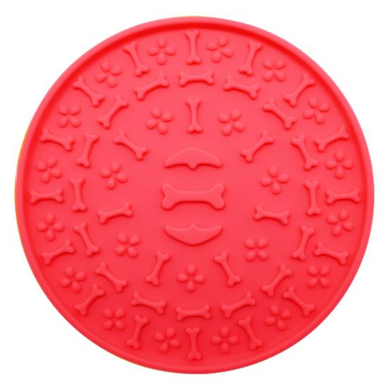 Yousheng Pet Slow Food Mat with Strong Suction Cup, Bone Paw Print Design Dog Feeding Mat, Dog Slow Eating Bowl Accessory for Preventing