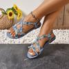 Fashion Large Size Sandals for Women 2025 New Roman Fashion Flat Shoes Women Lightweight Anti Slip Beach Sandals Sandalias De Mujer