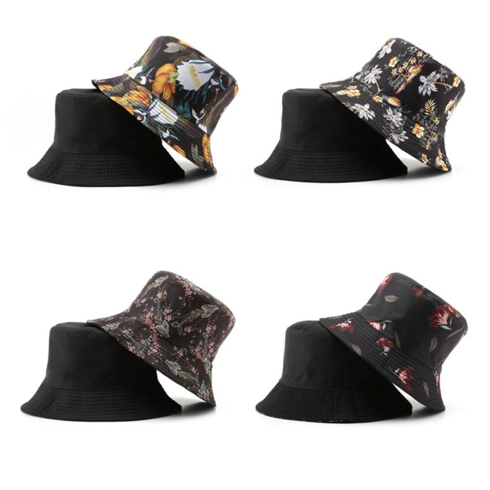 

Fashion Outdoor Reversible Foldable Double-Sided Bucket Hats Sun Hat Fisherman Cap
