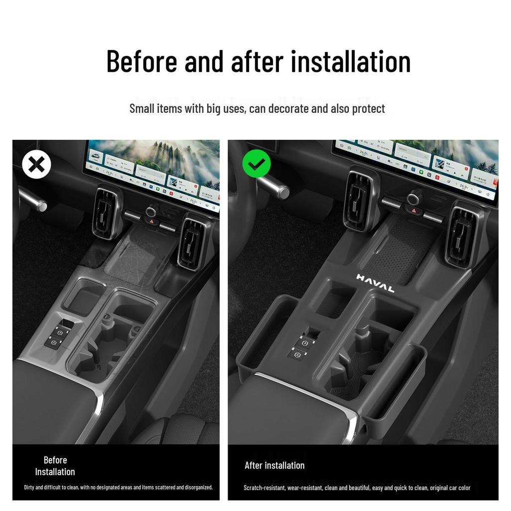 Haval Big Dog Center Console Silicone Pad: Anti-slip, Wear-resistant Storage for 26 Models, Car Interior Accessory.