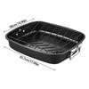 Heavy Duty Roasting Pan 17Inch Carbon Steel Baking Tray with V-Shape Grill Roasting Rack Turkey Roaster Pan for Cooking