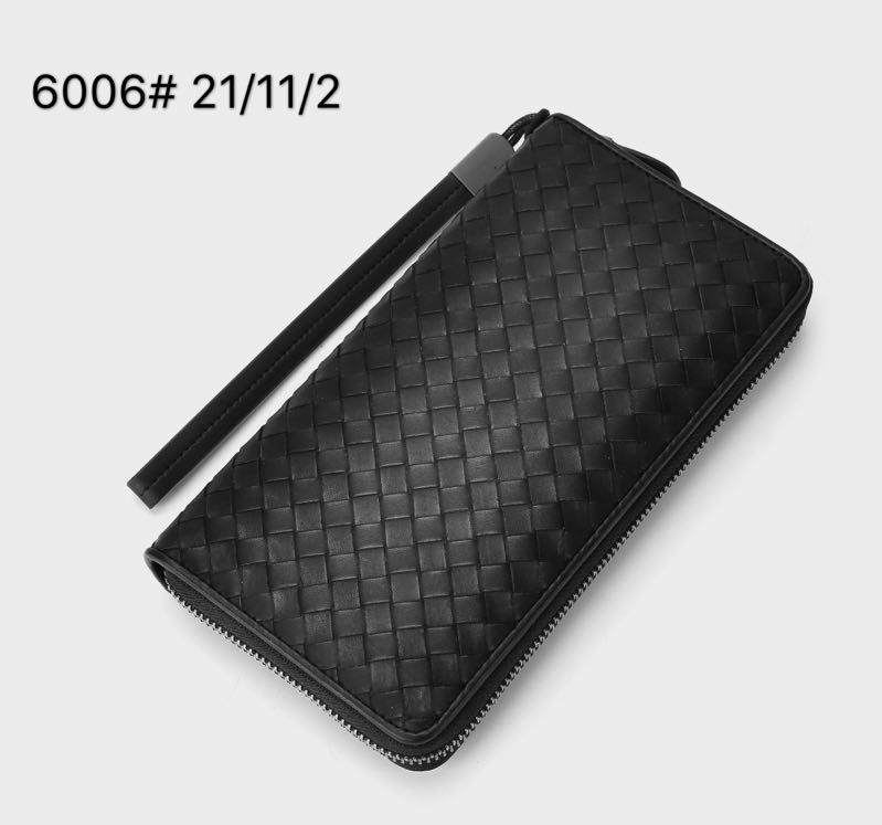 Carteira de couro trançado de grande capacidade, bolsa clutch empresarial com zíper longo, carteira prática com vários cartões, tendência