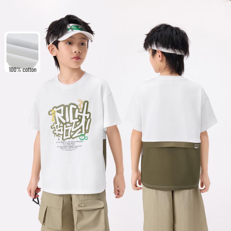Xiaoyinman Boys  Anti-bacterial Pure Cotton Short Sleeve T-Shirt 120