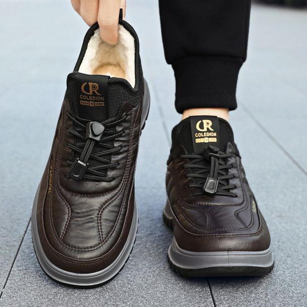 Winter  Old Beijing Cloth Shoes Men's Cotton Shoes with Velvet Warm Men's Casual Shoes Middle Aged Dad Shoes