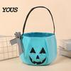 Large Capacity Treat Sack Halloween Pumpkin Candy Bag for Kids, Trick or Tote Spacious Bucket with Handle, Reusable Snack Party Favors Holiday Ritual