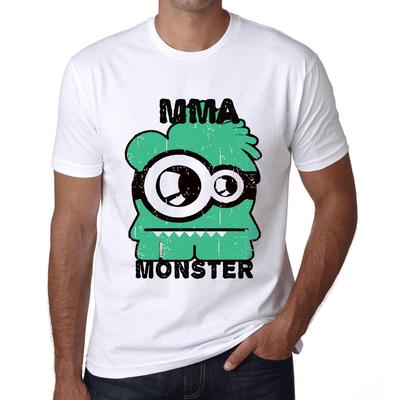 Vintage Tee-skjorte for menn Grafisk T-skjorte MMA Monster White