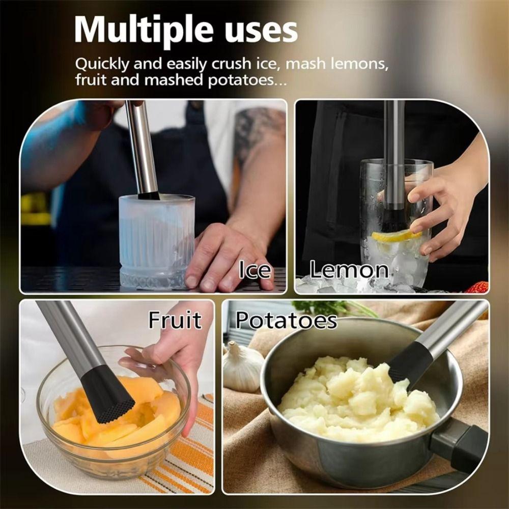 Creative Bar Muddler Stainless Steel Fruit Tea Pounding Stick Fruit Tea Muddler Bar Accessories