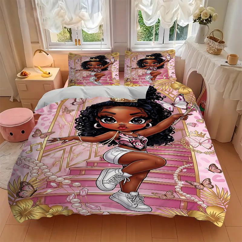 Butterfly Princess Fantasy Print 3Pcs Bedding Setduvet Cover With 2 Bedropillowcase Home Birthday Gift