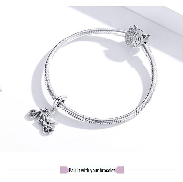 Pandantiv Motocicletă Ziyun S925 Argint Sterling, Accesoriu DIY Cool în Stil Sportiv (SCC1712)