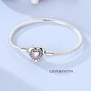 925 Silver Heart Charm Bracelet with Snake Chain for Women DIY Bead Jewelry